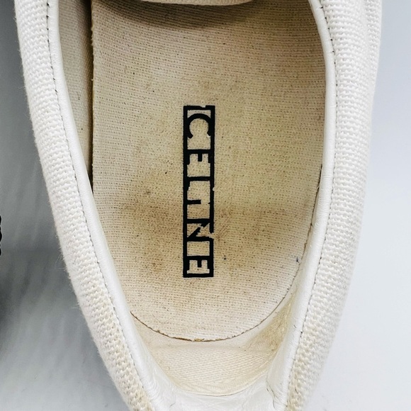Celine Paris Classic White Canvas Sneakers with Hunter Green soles size 8 - Picture 12 of 15